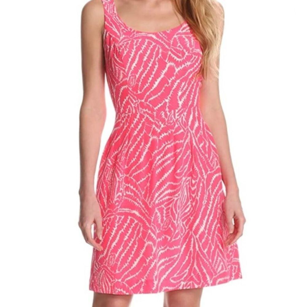 Lilly Pulitzer Silk Hot Pink Zebra Striped Dress Size 0